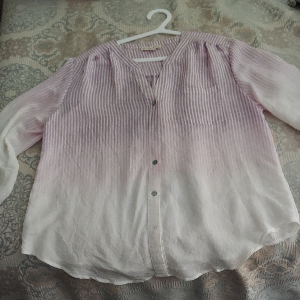 Indigo Rose Lavender and White Ombre Blouse